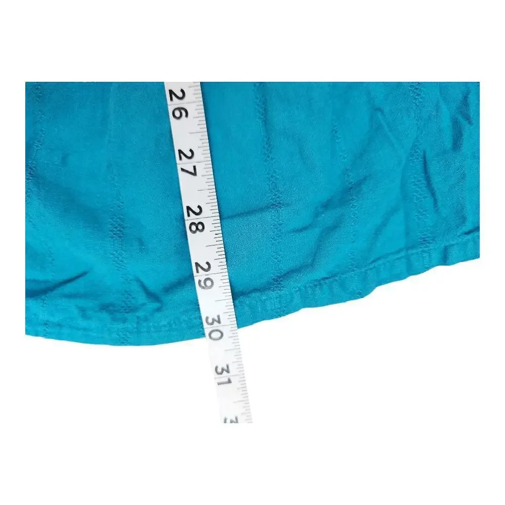 Catherine's women's sz 1X 18/20 cotton tunic blouse teal‎ 3/4 sleeve